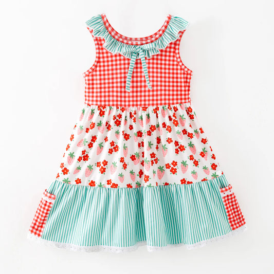 Pre-order Strawberry Mixed Print Dress