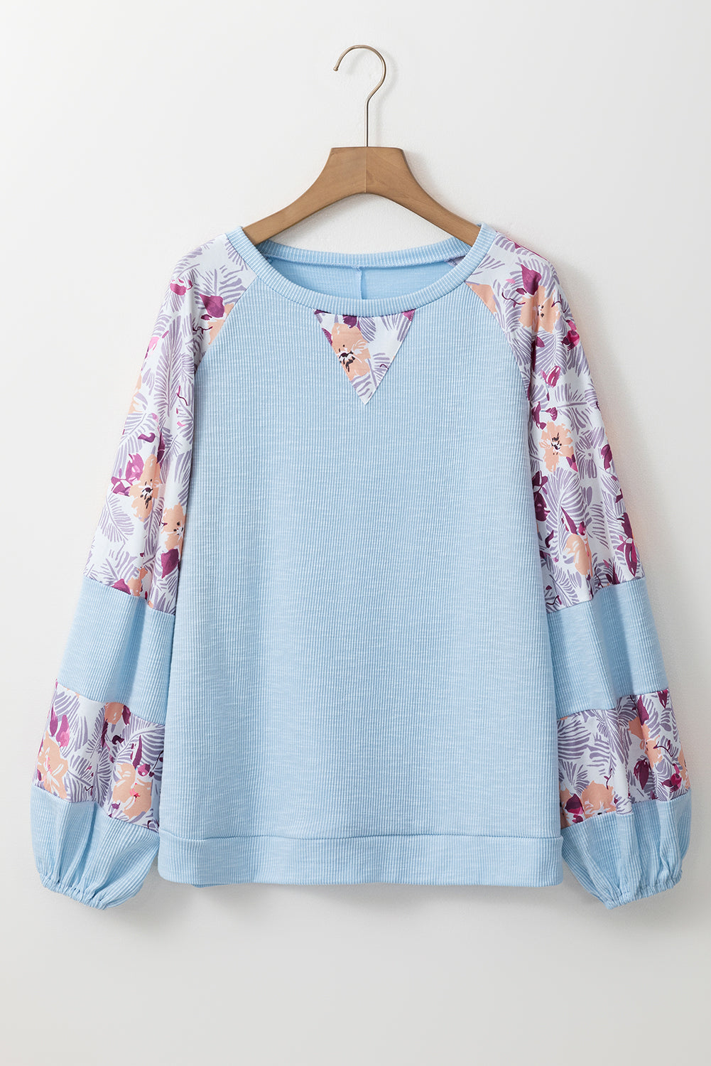 Women’s Floral Patchwork Balloon Sleeve Top