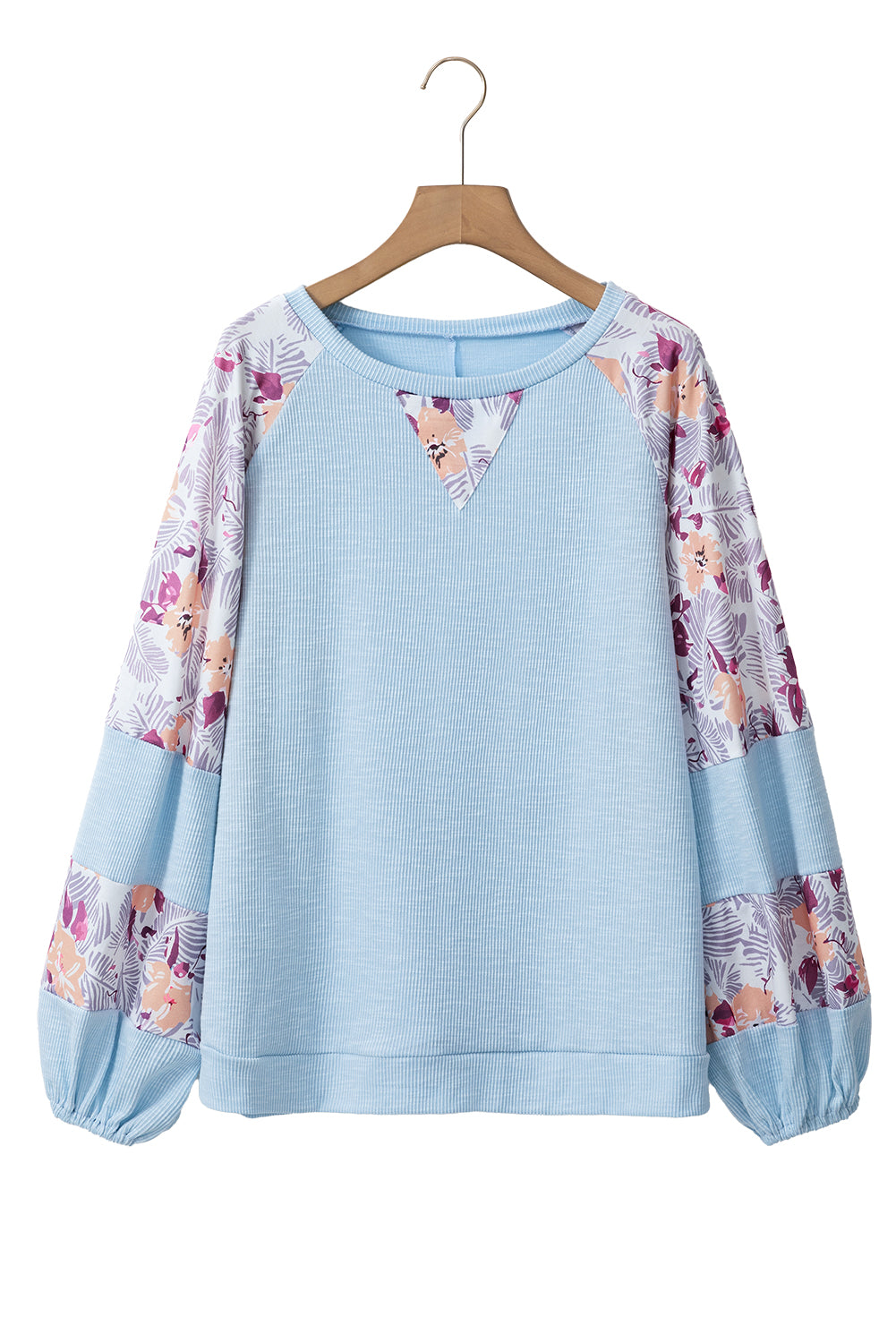 Women’s Floral Patchwork Balloon Sleeve Top