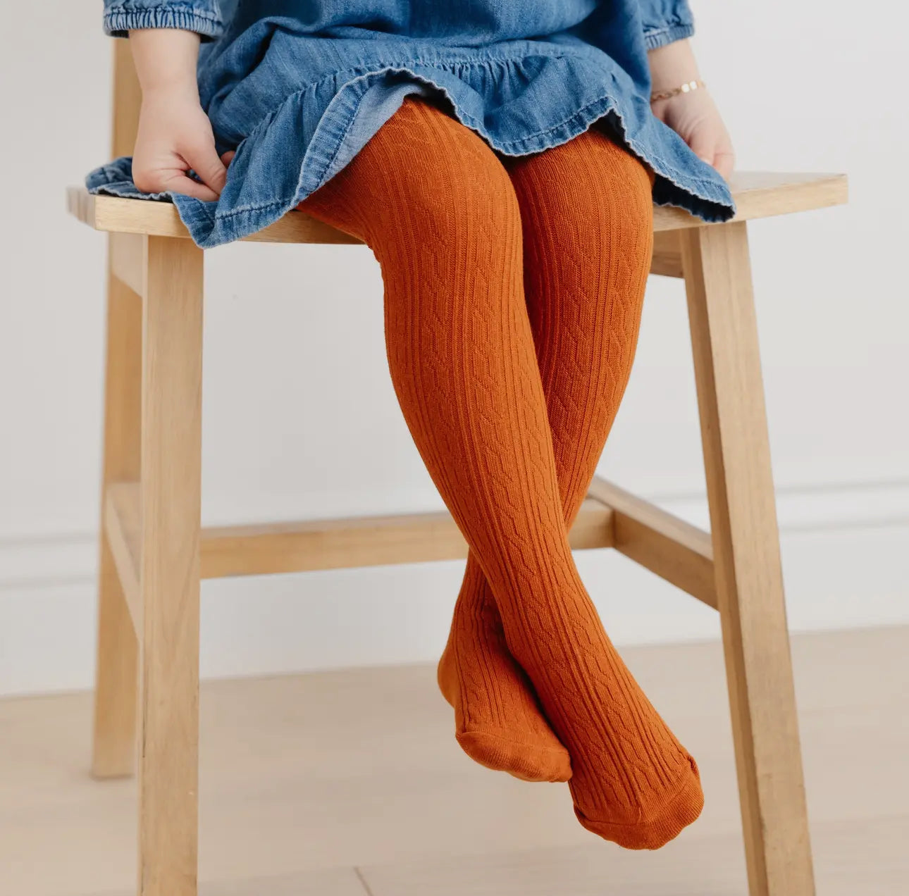 Girls Pumpkin Spice Knit Tights