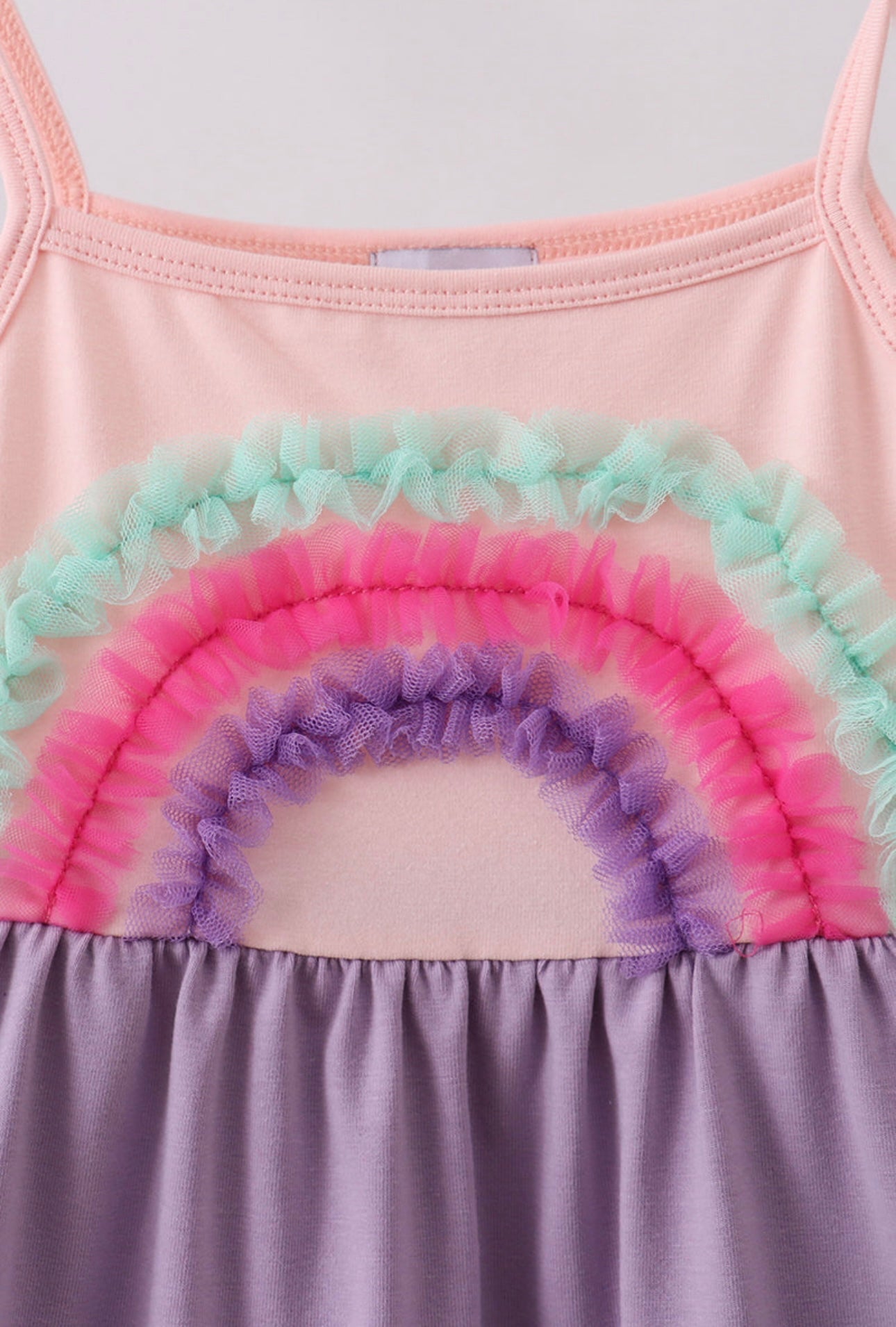 Girls Rainbow Tiered Dress