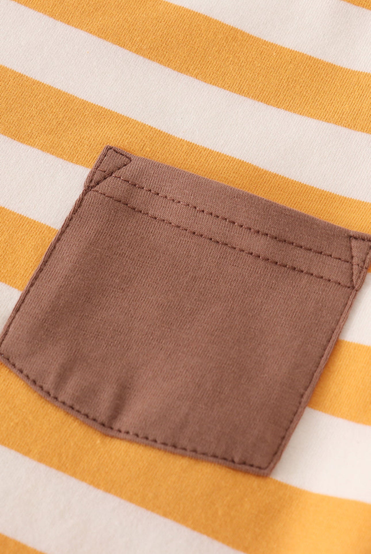 Boys Brown Stripe Pocket Tee