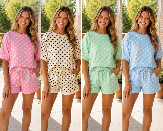 Pre-order Polka Dot Oversized Top Set