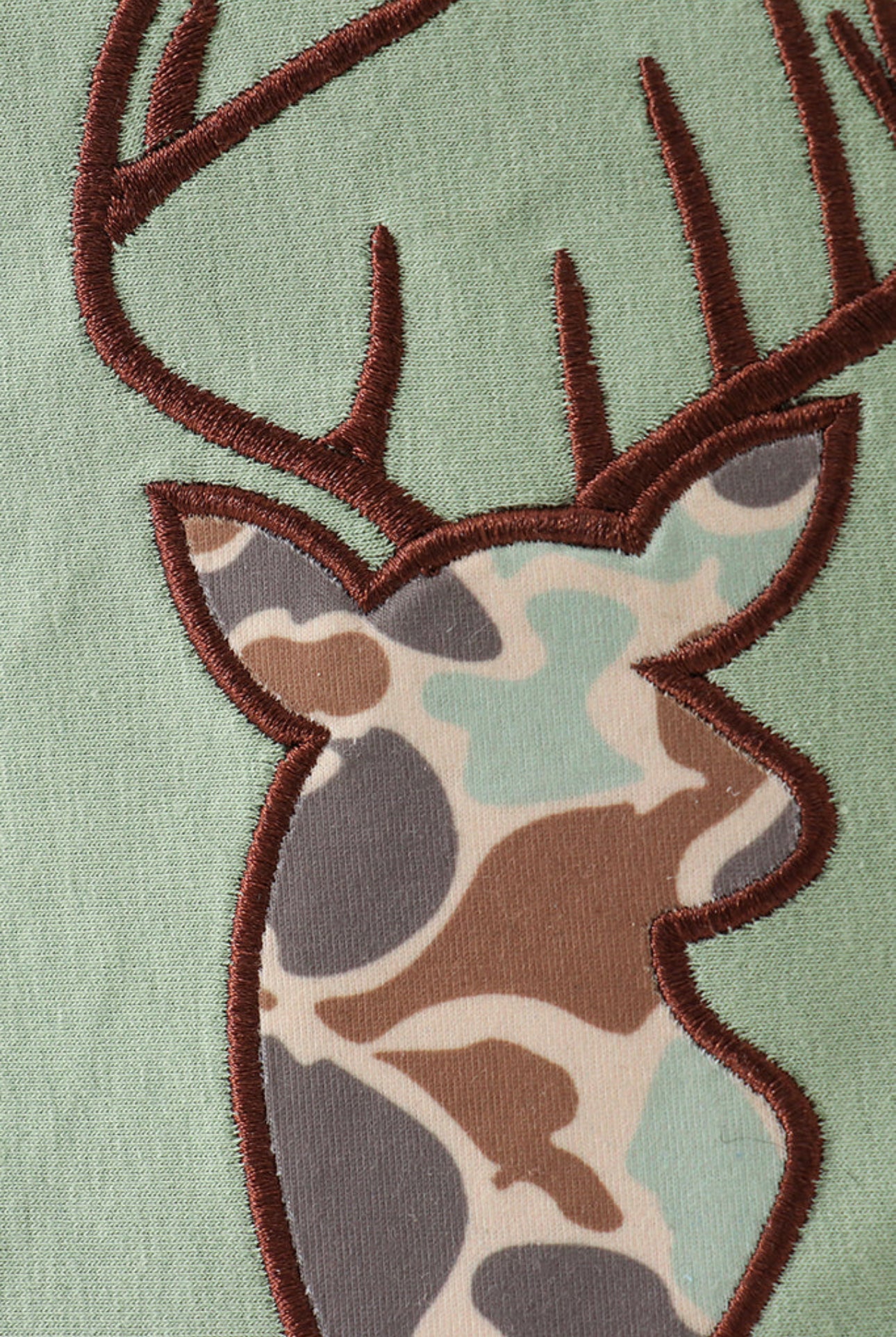 Boys Green Camouflage Deer Applique