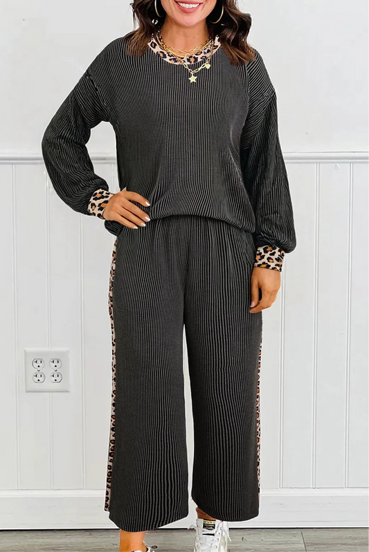 Pre-order Corded Leopard Long Sleeve Set