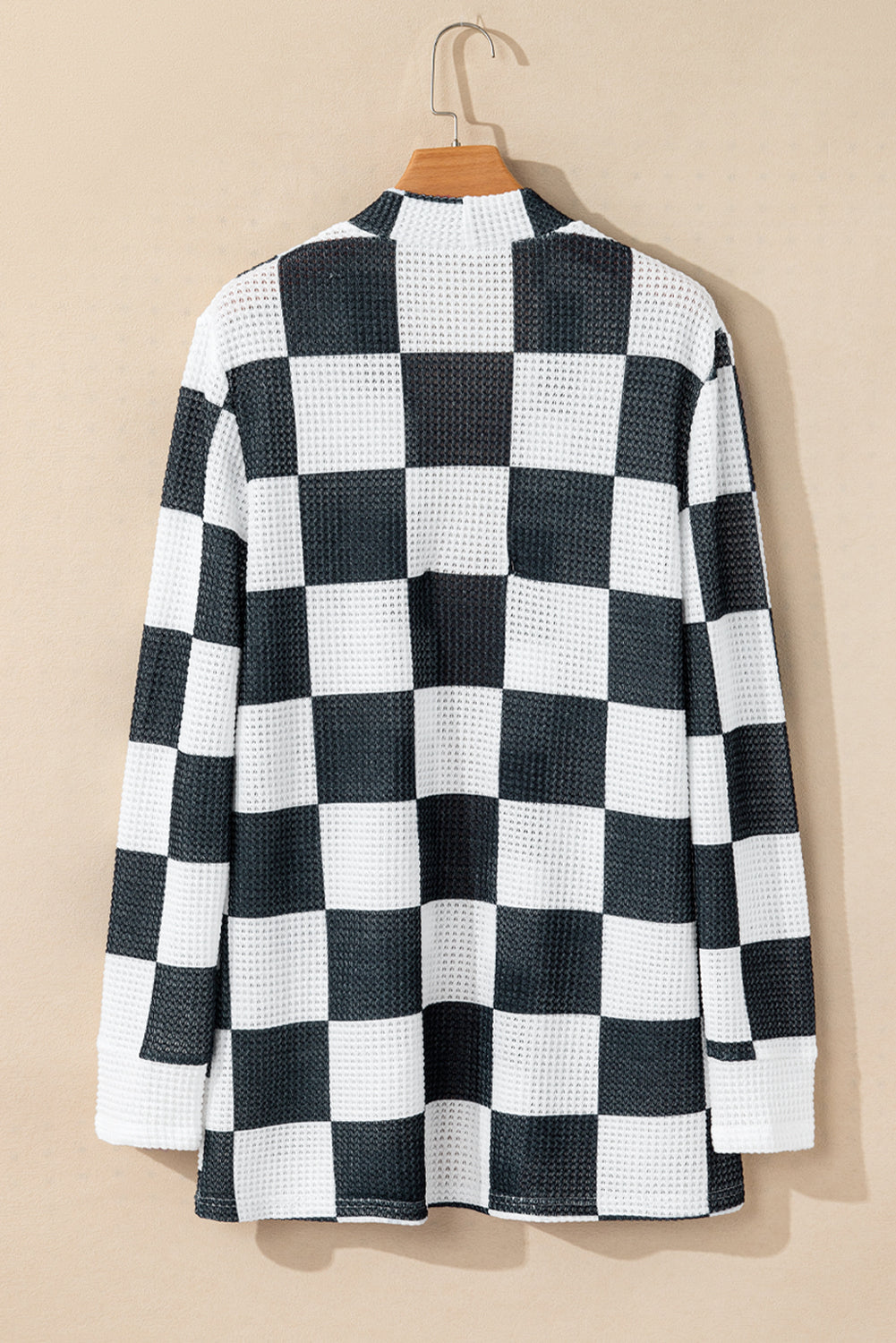 Women's Black Checkered Cardigan