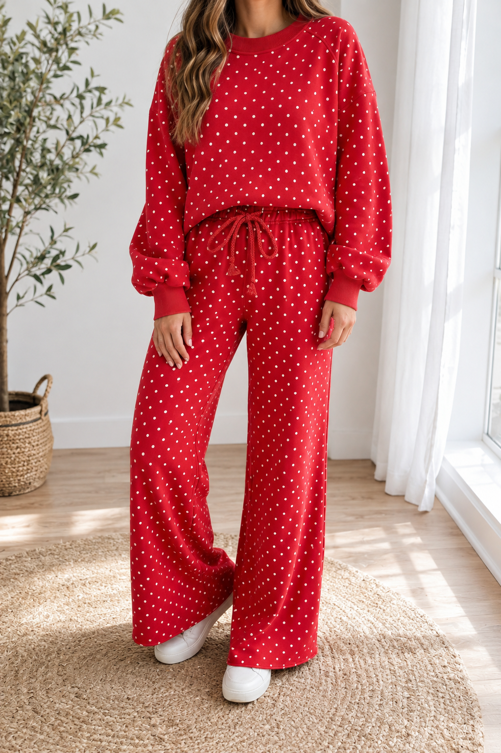 Pre-order Brown Polka Dot Drawstring Set