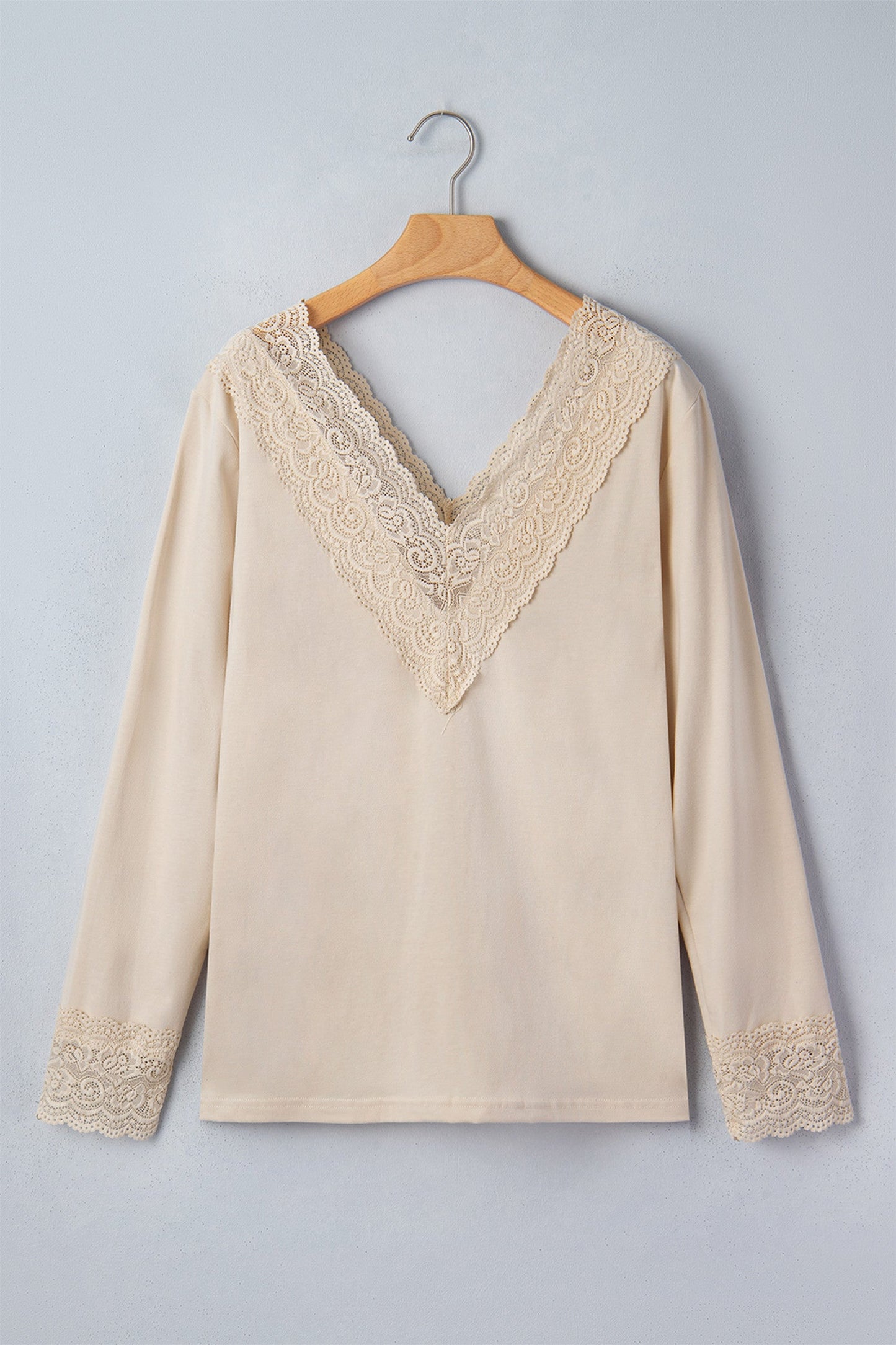 Pre-order Lace Splicing V Neck Top
