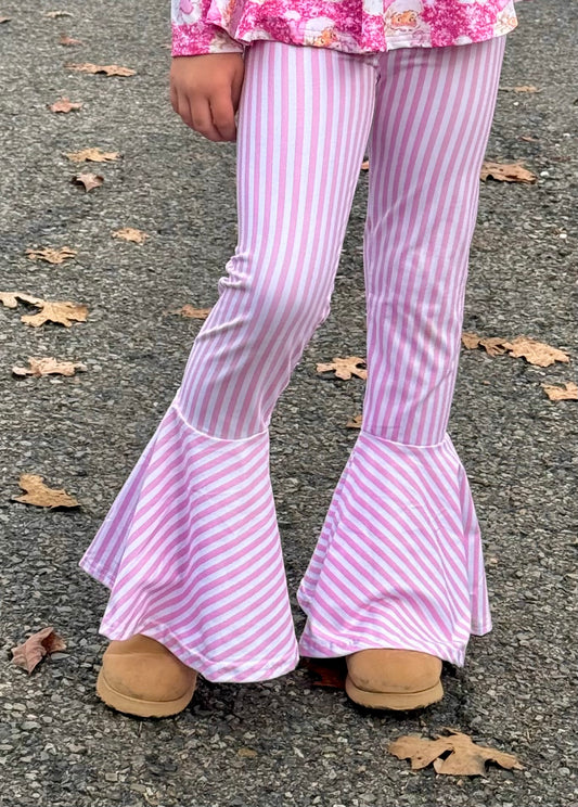 Girls Pink/White Striped Bells