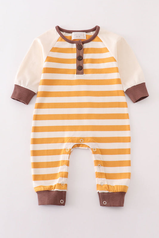 Boys Brown Stripe Romper