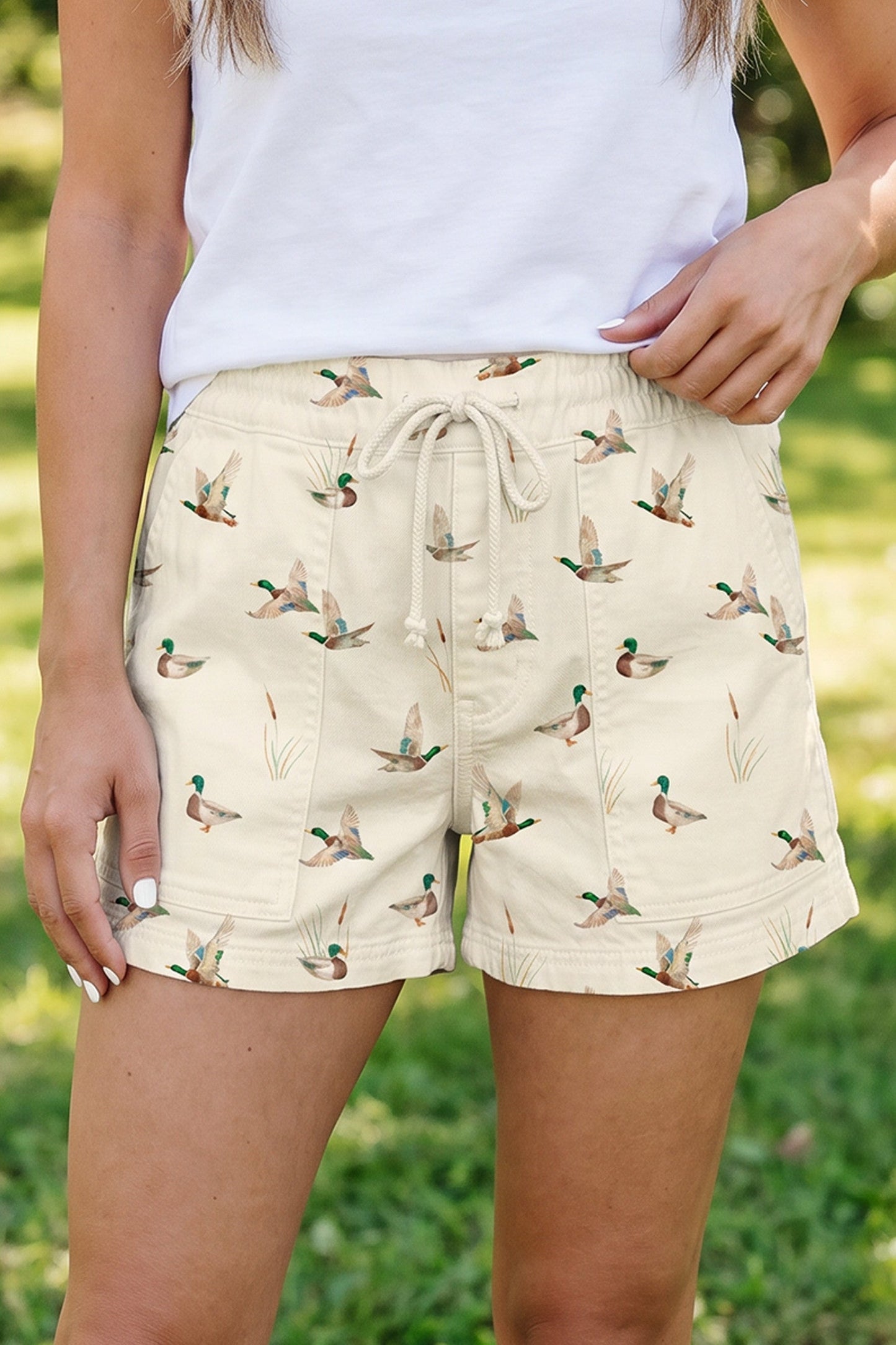 Pre-order Beige Mallard Denim Shorties