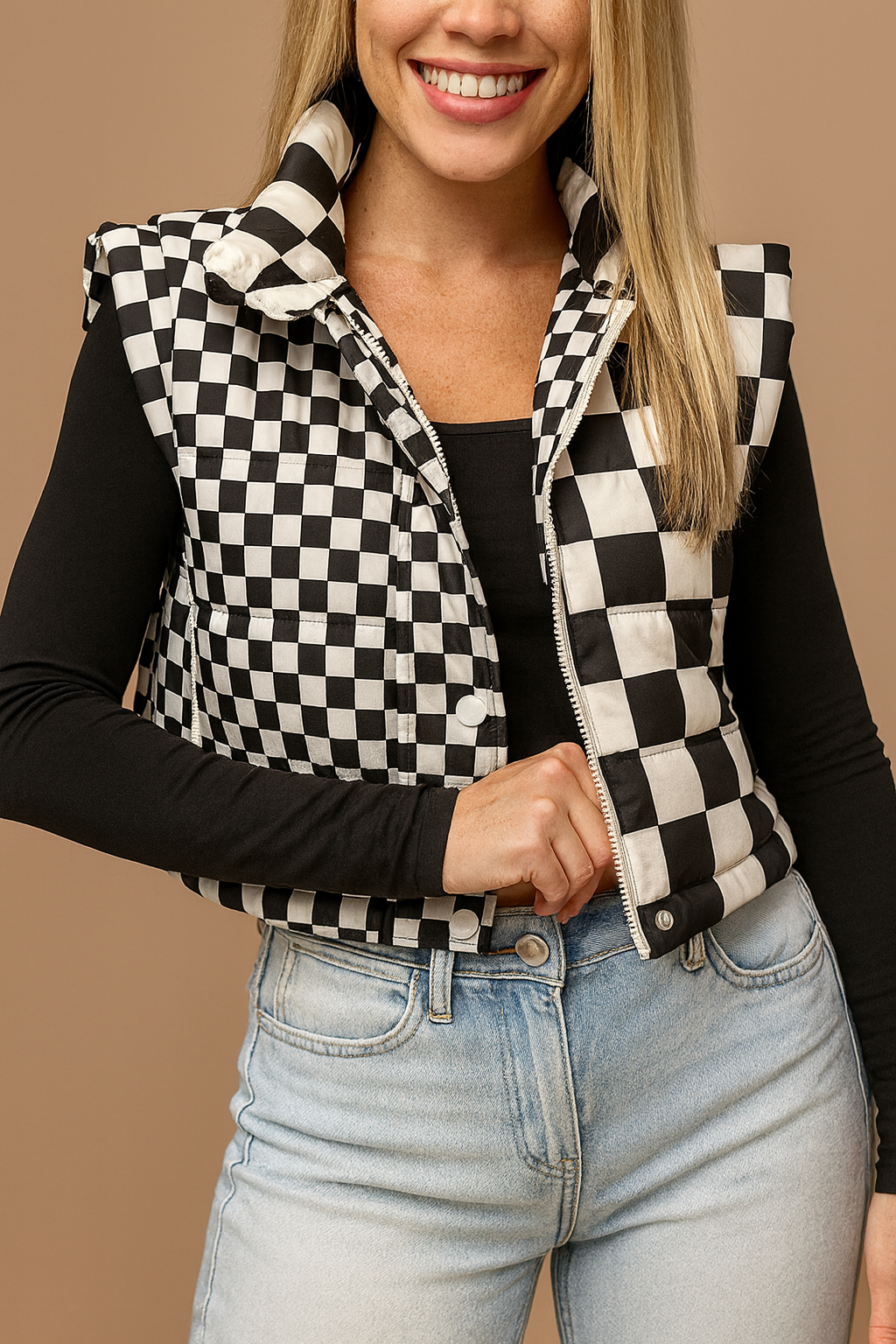Pre-order Checkered Puffer Vest LT