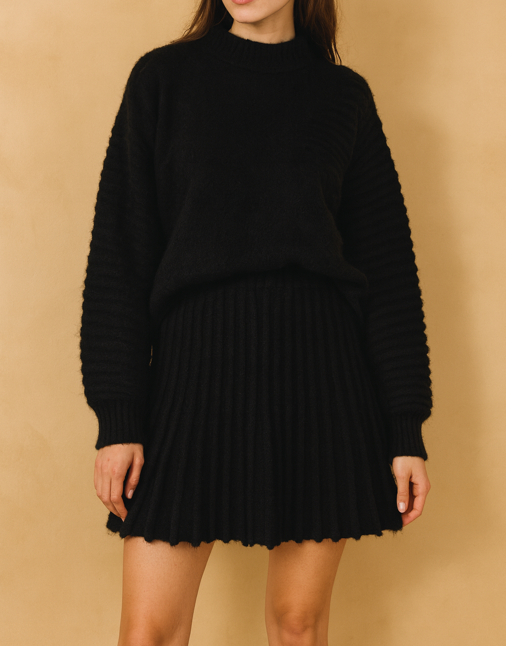 Pre-order Mini Skirt Sweater Knitted Set FB
