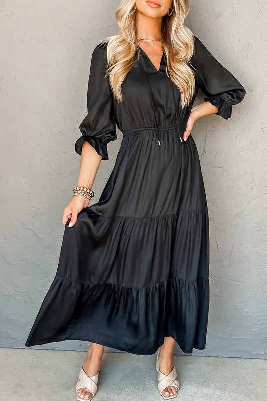 Pre-order Black Tiered Maxi Dress FB