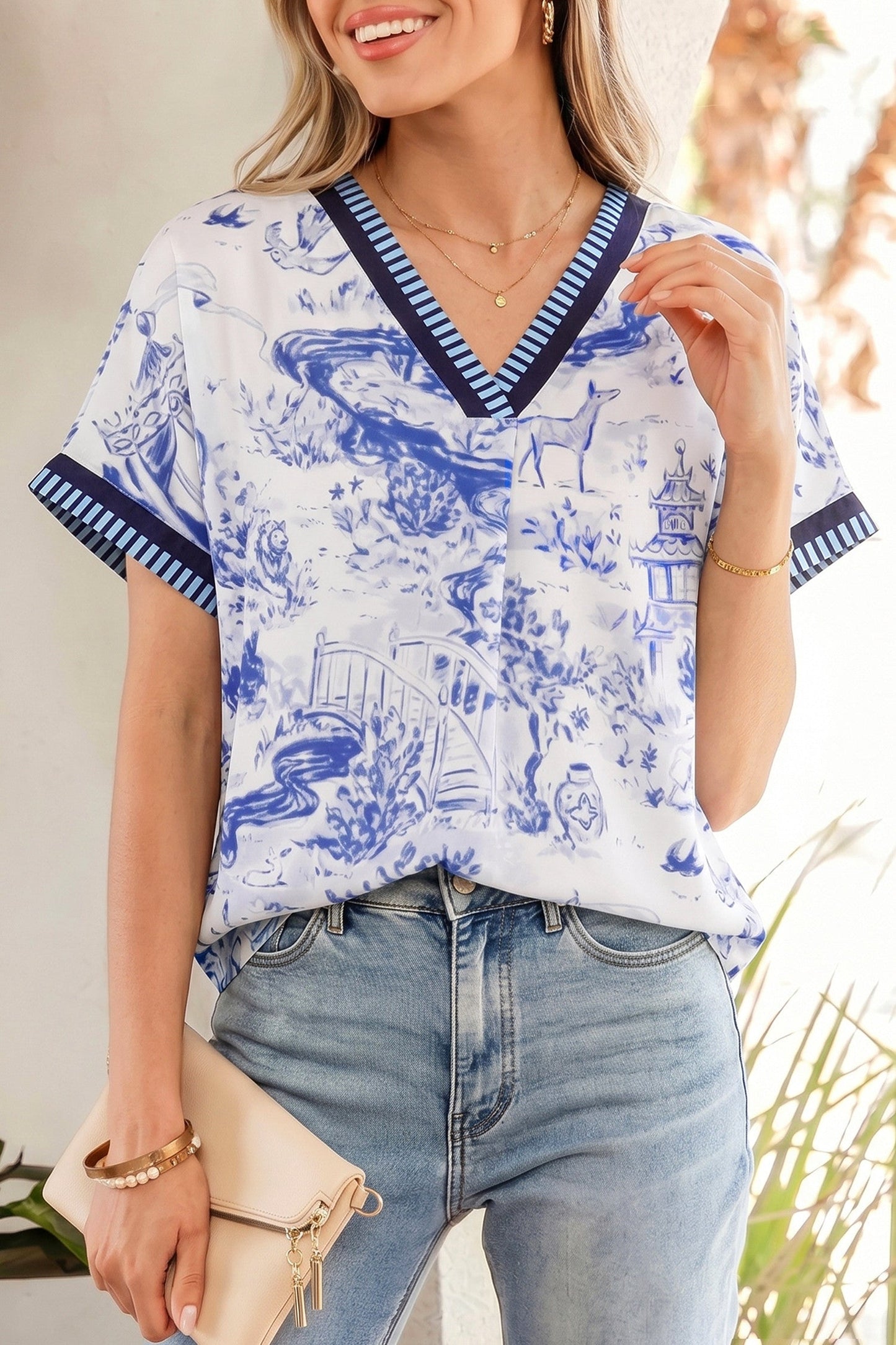 Pre-order Blue Wild Animal Blouse