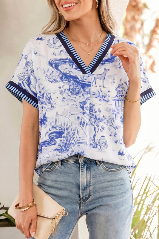Pre-order Blue Wild Animal Blouse