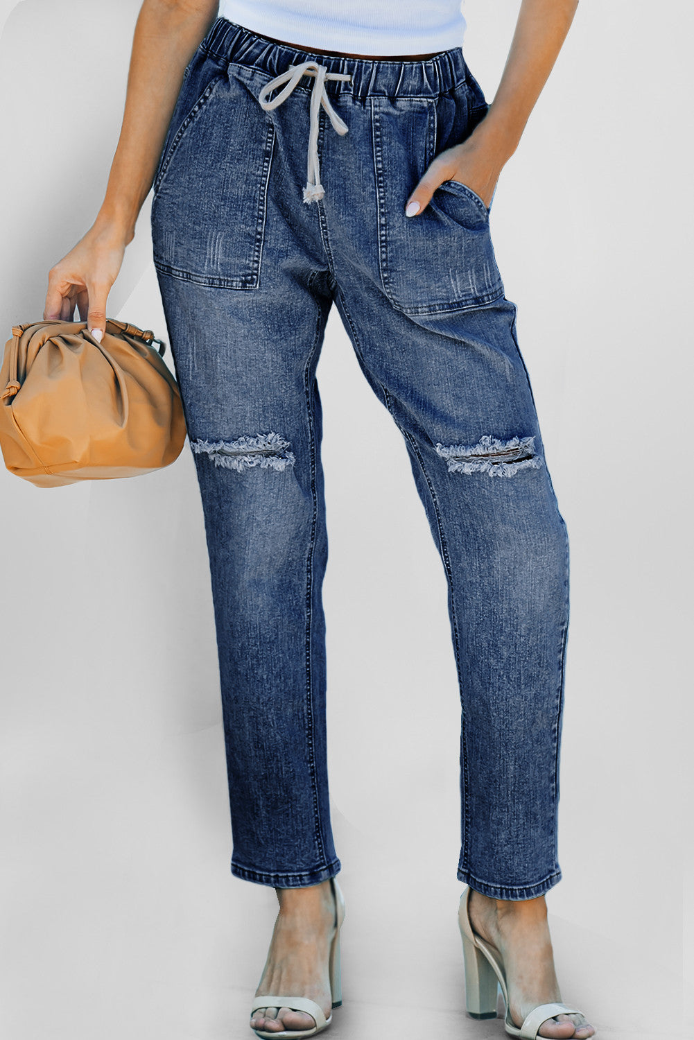 Pre-order Blue Distressed Joggers