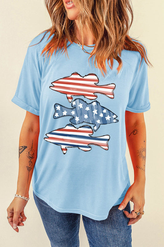 Pre-order Blue Patriotic Fish Shirt