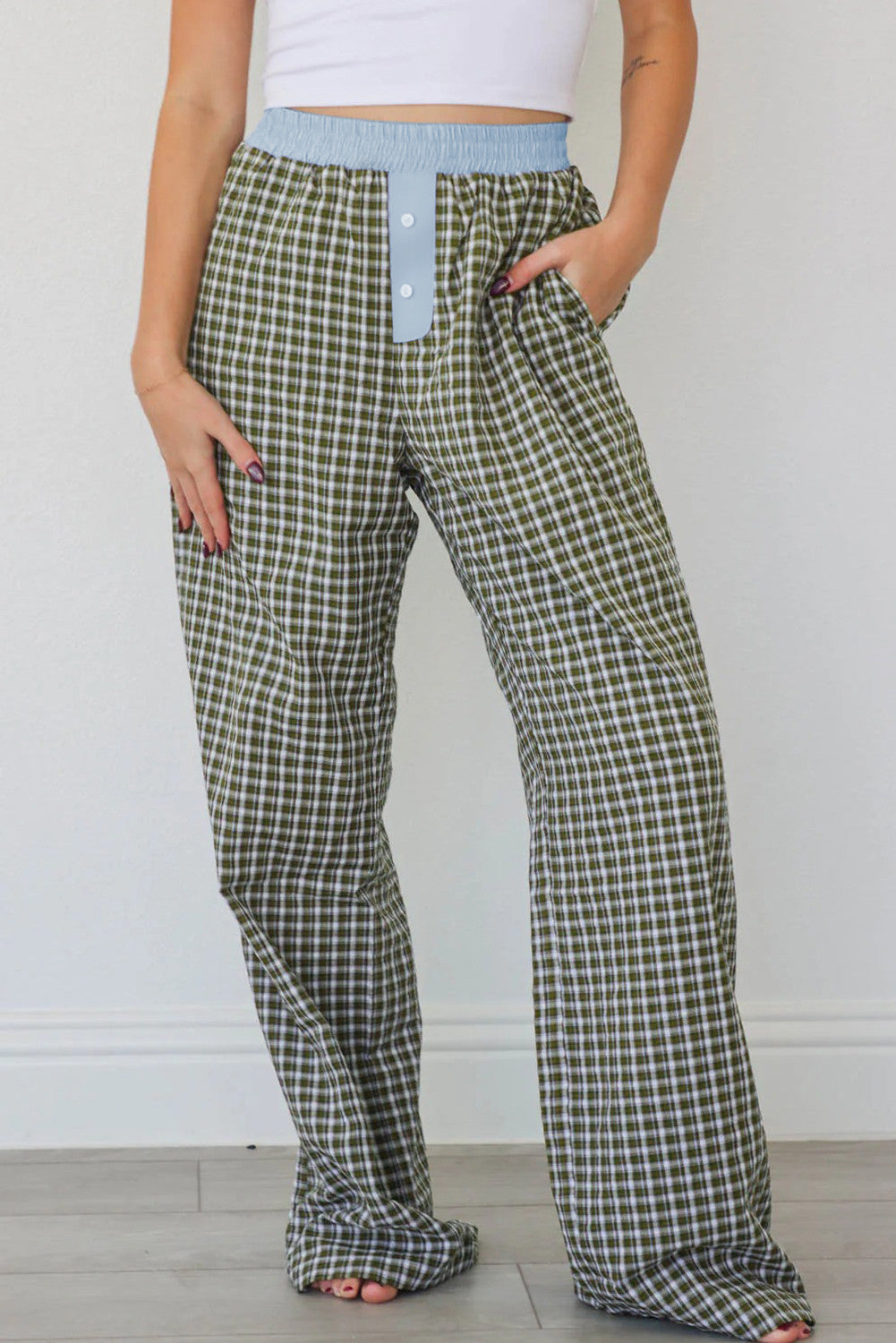 Pre-ordere Brown Gingham Pants November
