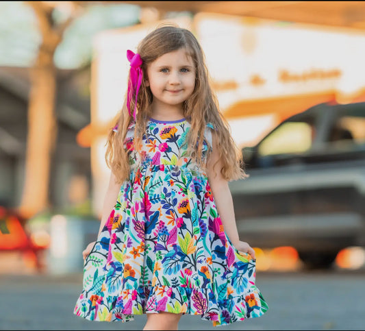 Girls Floral Love Dress