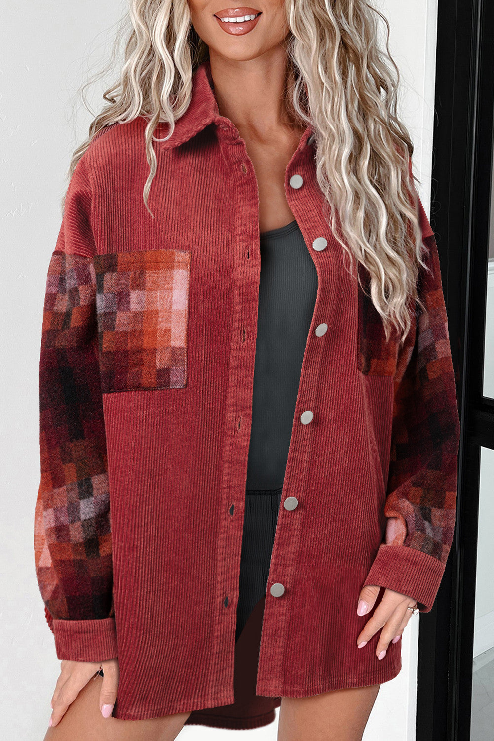 Pre-order Checker Sleeve Corduroy Jacket FB