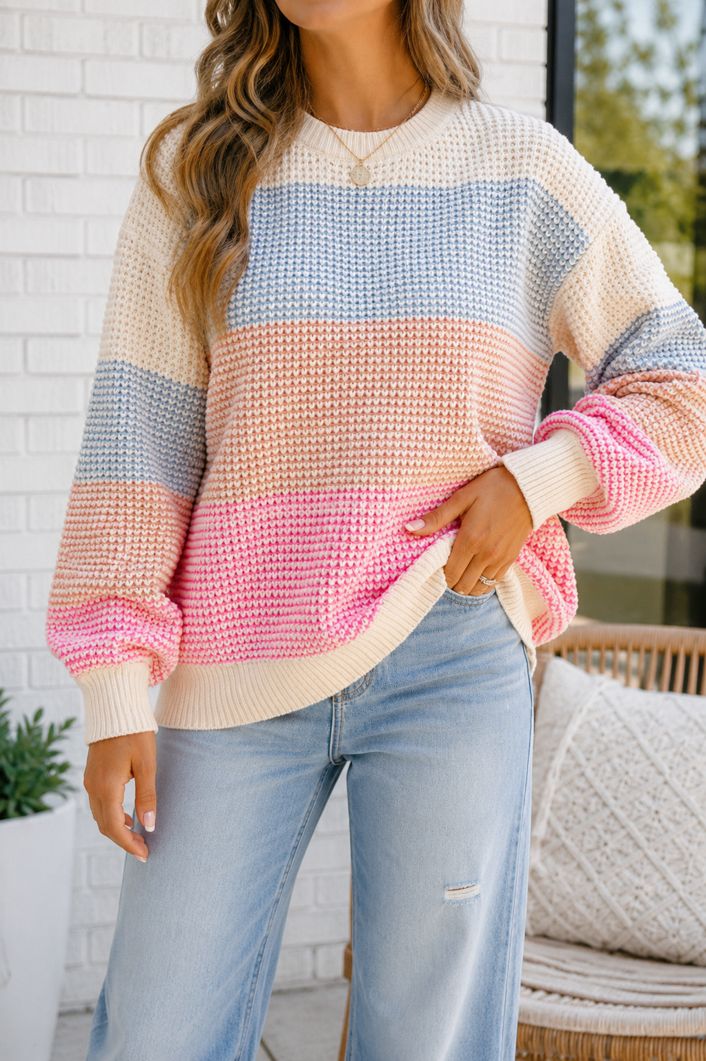 Pre-order Colorblock Pullover Sweater