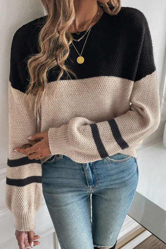 Pre-order Colorblock knit Striped Sweater LT