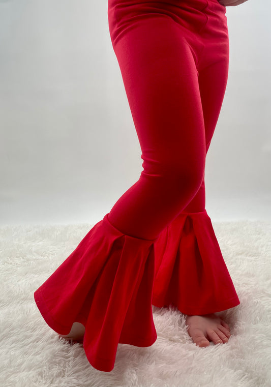 Girls Red Bell Bottoms