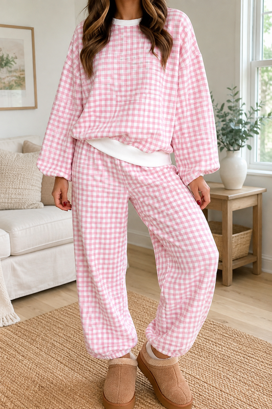Pre-order Pink Plaid Set