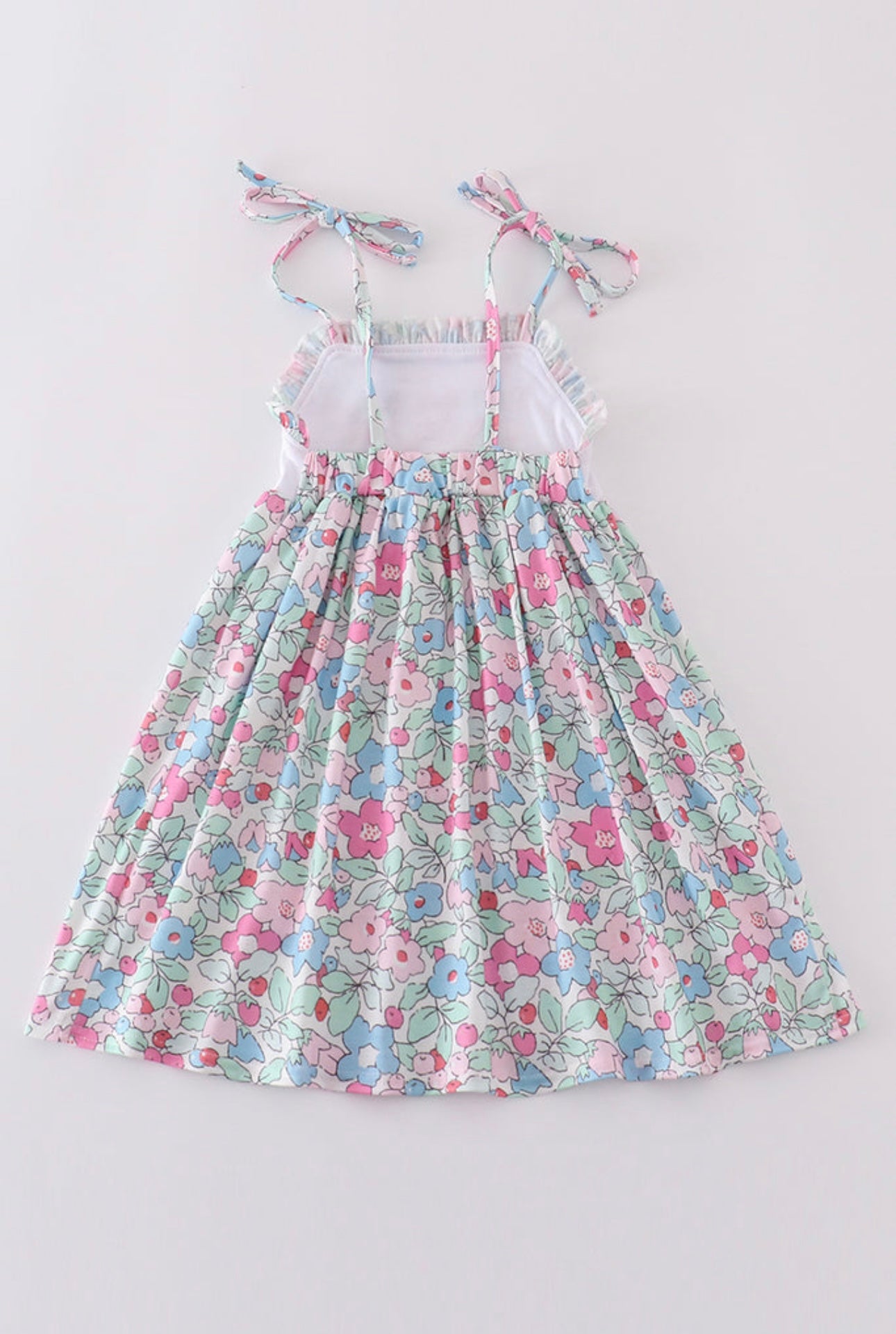 Girls Floral Bunny Embroidery Dress