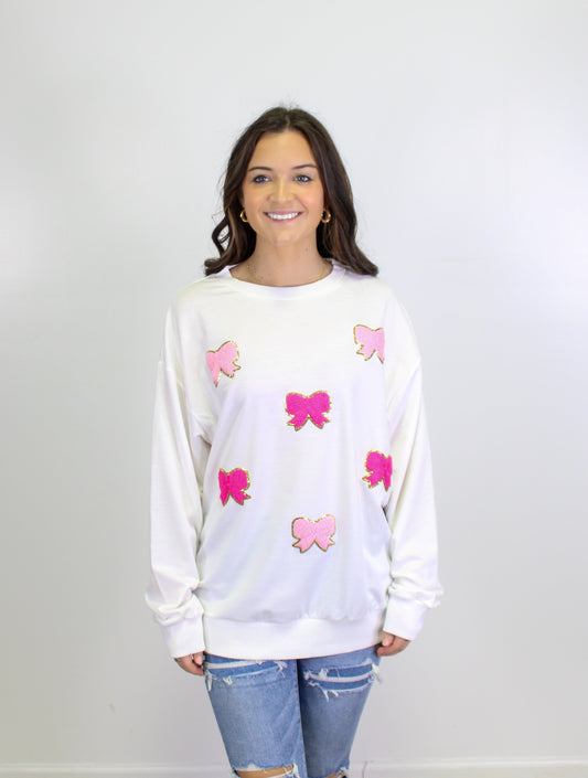 Women's Pink Bows Pullover