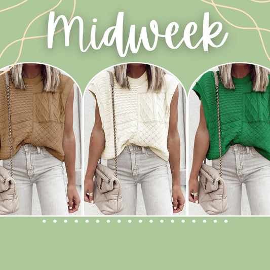 Pre-order Cable Knit Dolman Sweater Vest October