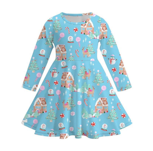 Girls Gingerbread House Twirl Dress