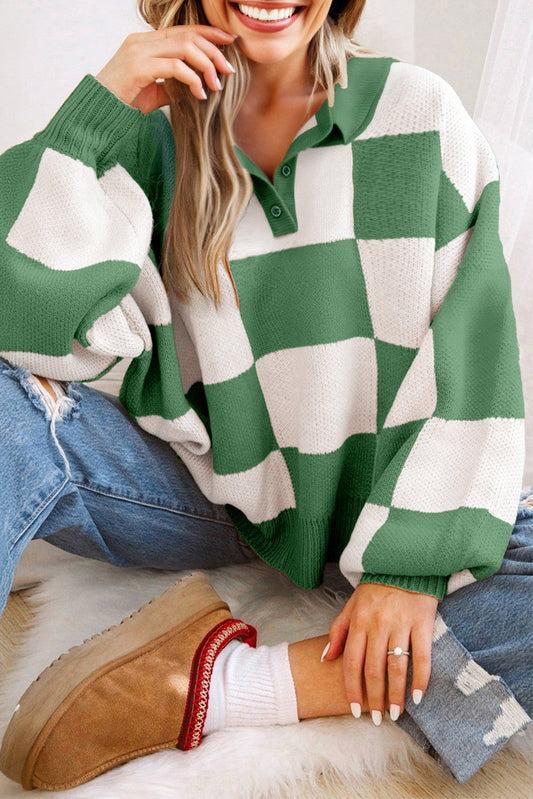 Pre-order Green Checkered Sweater FB