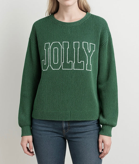 Pre-order Green JOLLY Ribbed Top FB