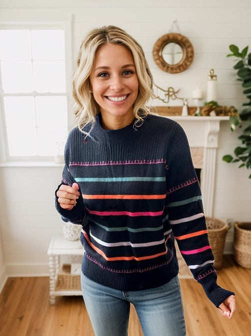 Women’s Colorful Striped Sweater