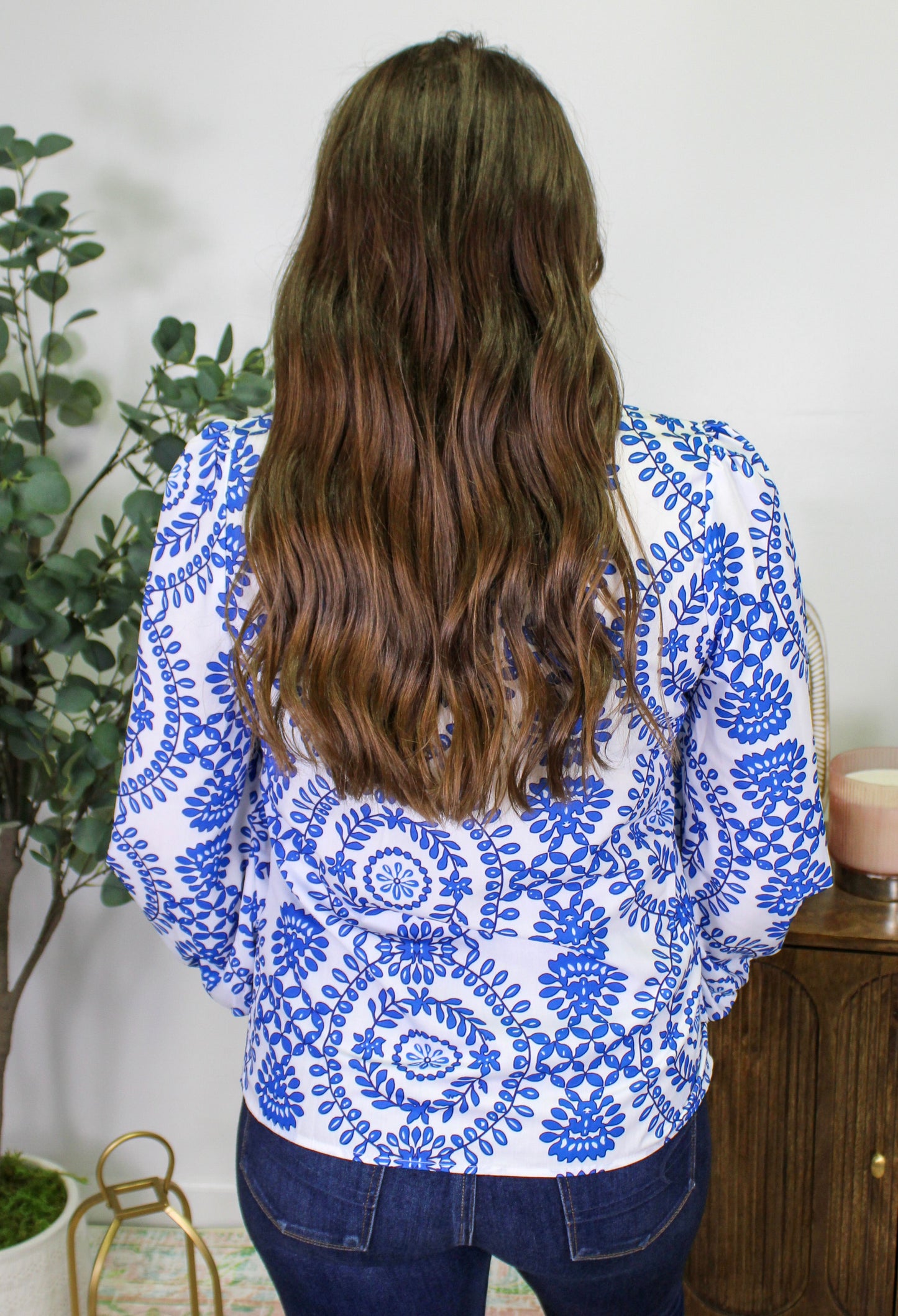 Women's Blue Vintage Blouse