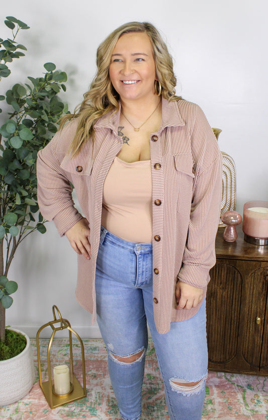 Women’s Brown Plus Size Shacket