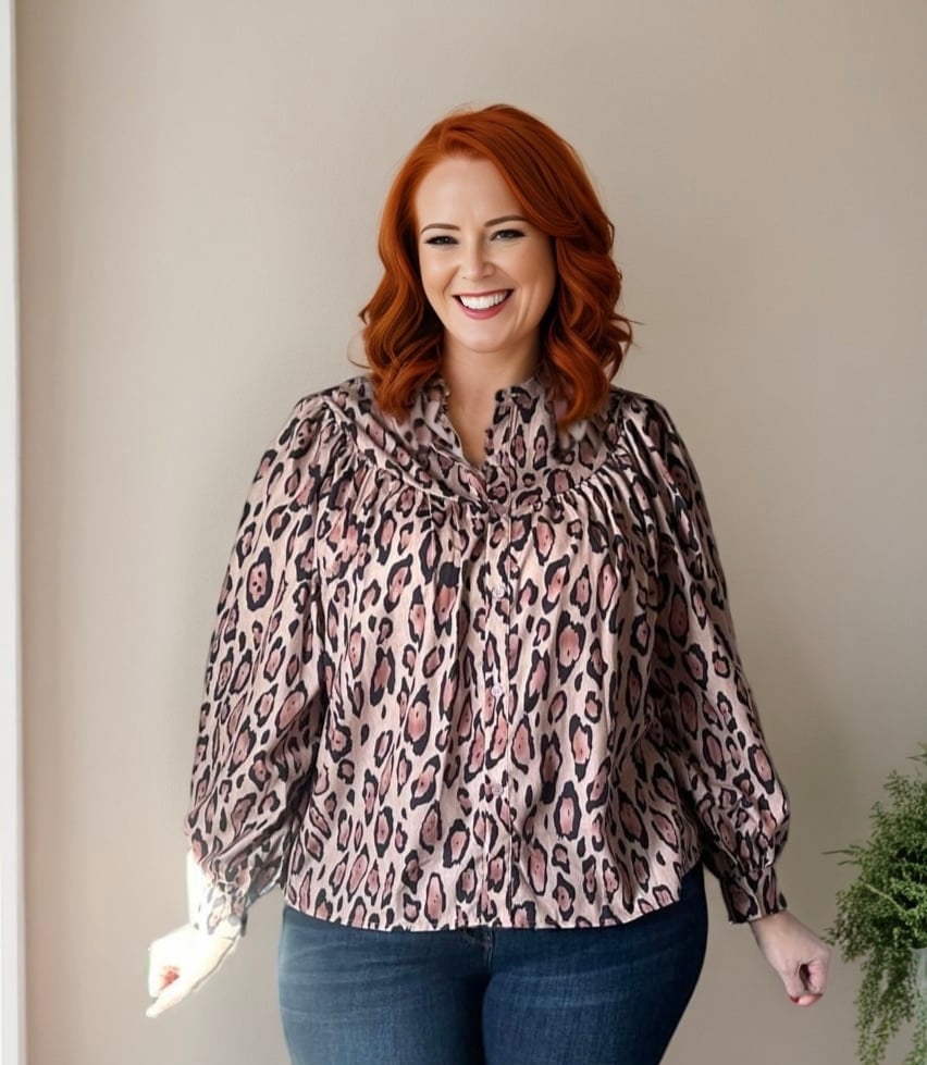 Women’s Oversized Leopard Blouse