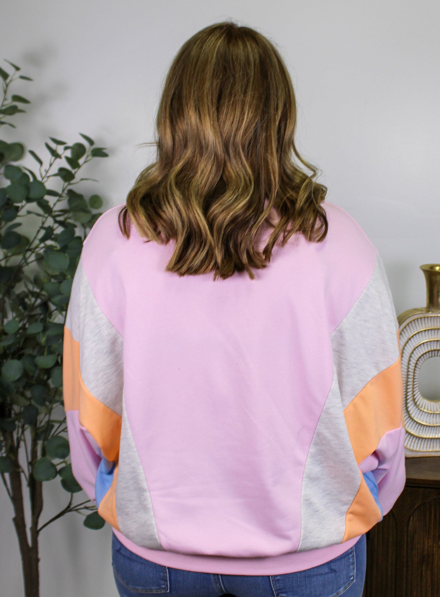 Pre-order Light Pink Colorblock Pullover