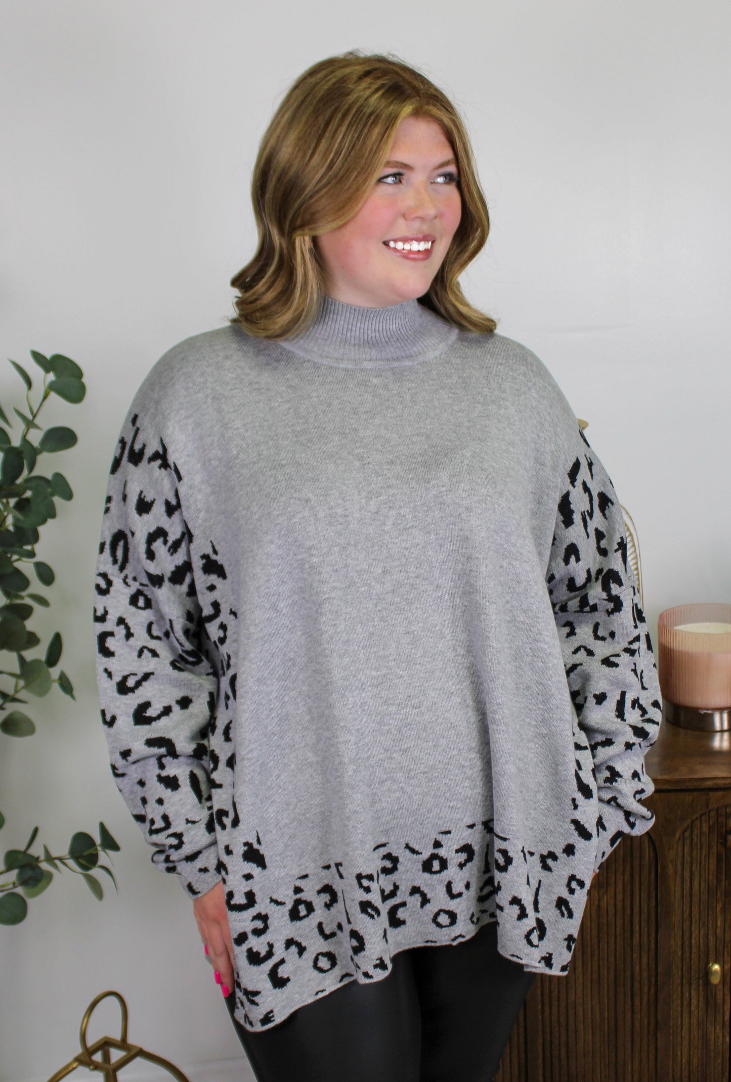 Pre-order Grey Leopard Sweater