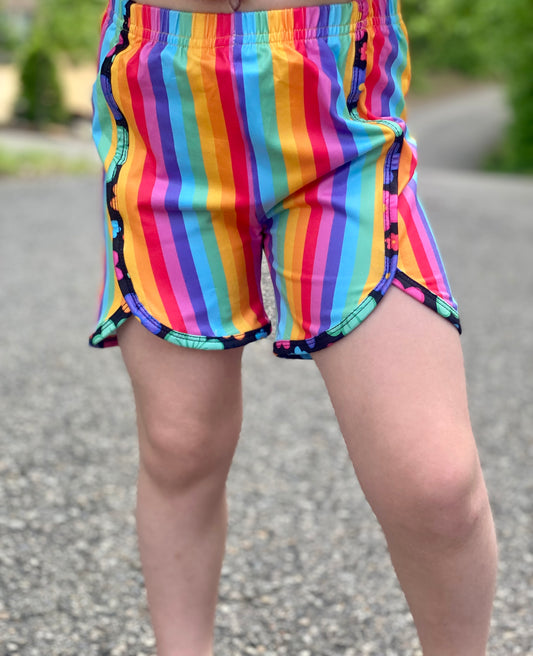 Floral and Striped Shorts