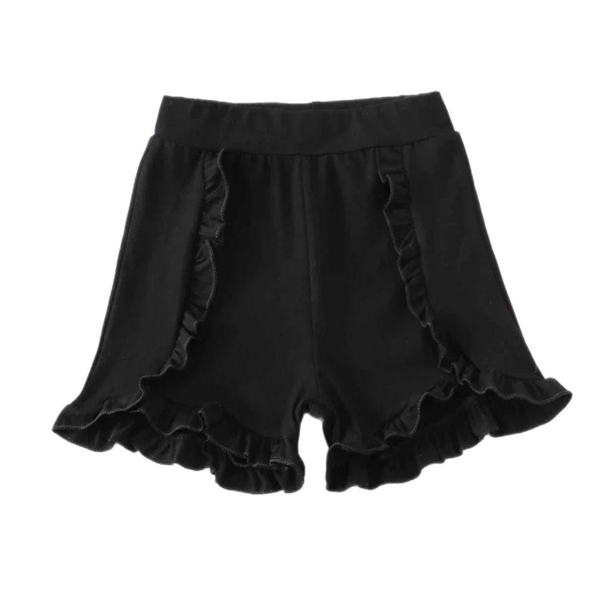 Girls Black Ruffle Shorts