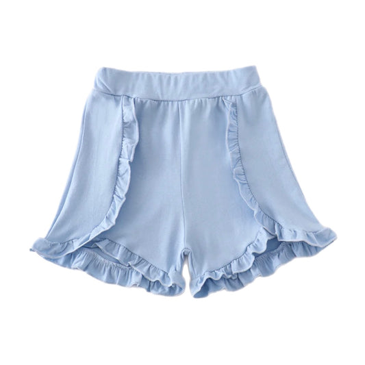 Blue Ruffle Shorts