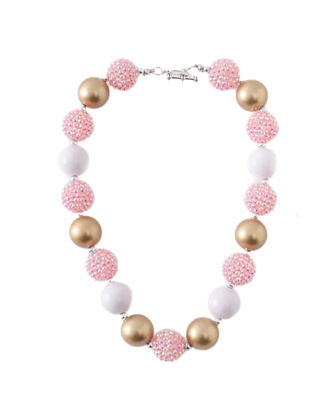 Girls Pink Chunky Necklace
