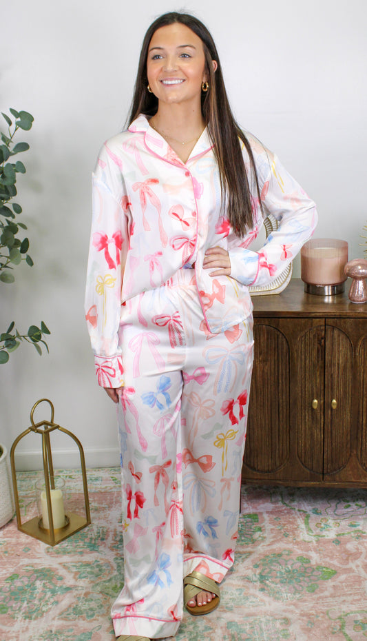 Pre-order White Bow Pajamas