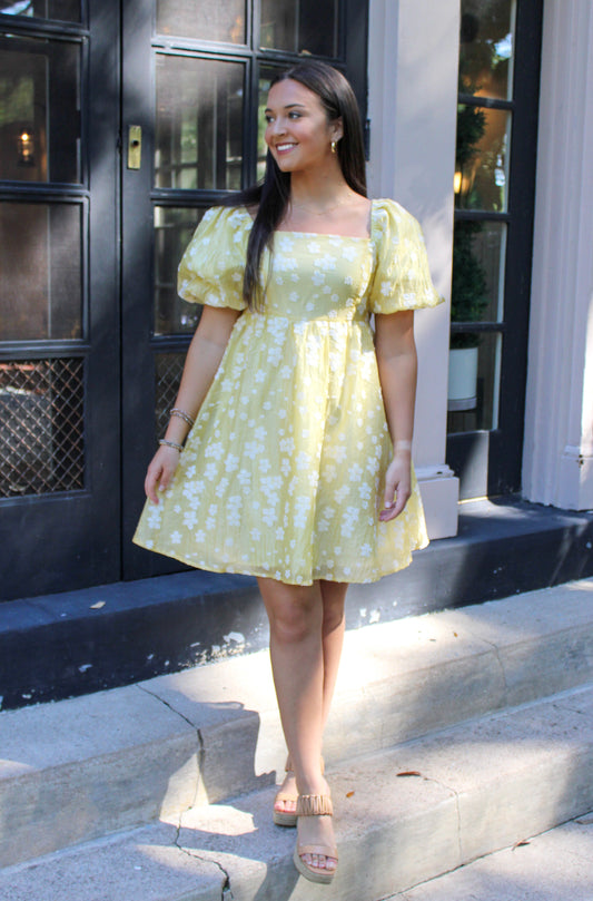 Women's Yellow Babydoll Dress