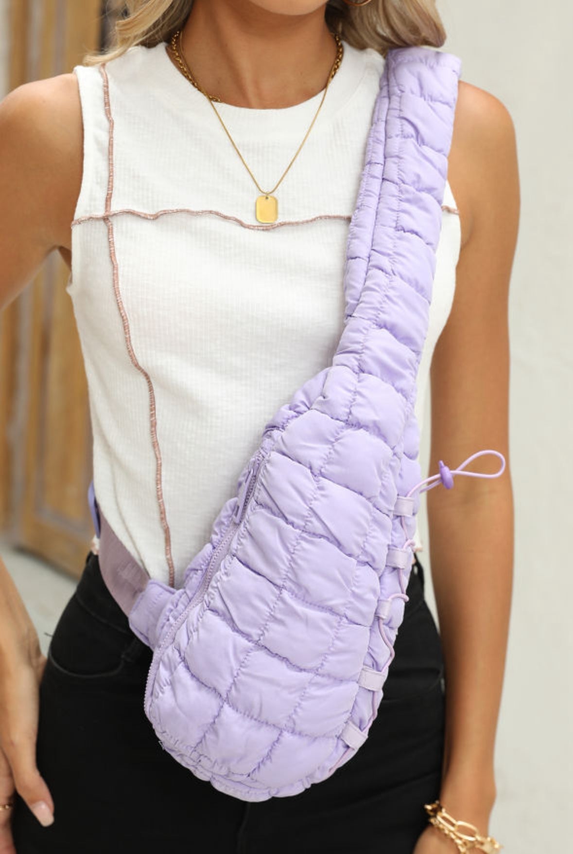 Women’s Lilac Quilted Crossbody