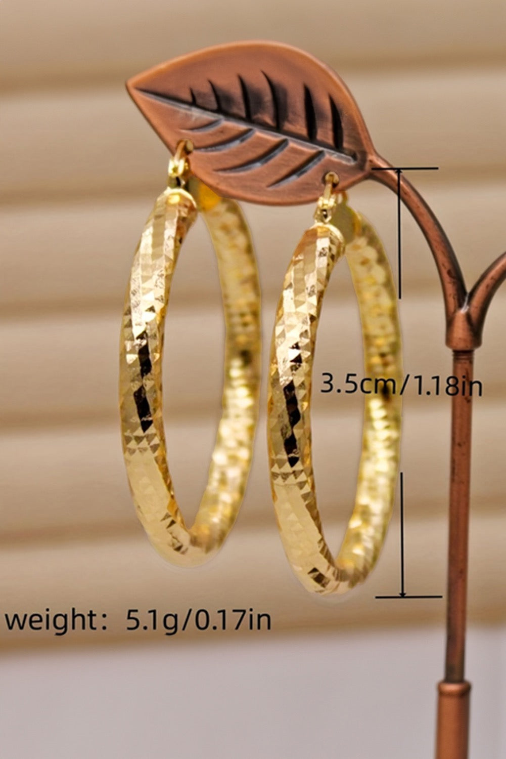 Women's Gold Textured Hoops