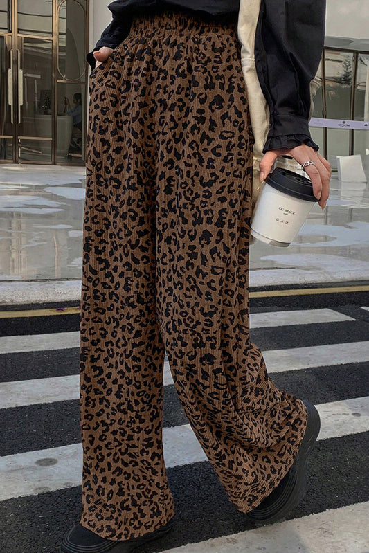 Pre-order Leopard Elastic Corduroy Pants FB